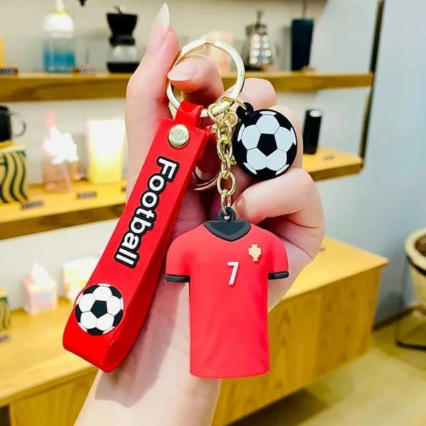 Buy_1_get_1_free_{BoGO}_CR7_ronaldo_theme_red_jersey_football_fans_keychains_for_him_her_gifting