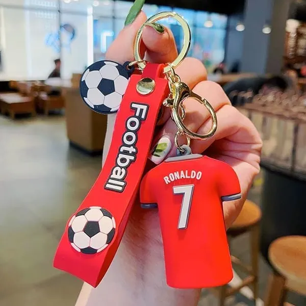 Buy_1_get_1_free_{BoGO}_CR7_ronaldo_theme_red_jersey_football_fans_keychains_for_him_her_gifting