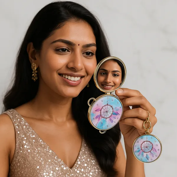 Buy_1_get_3_offer*_rakhi_gifting_offer_Abelestore_Keychain_pocket_mirror_pendant_for_the_female_girls_easy_to_hang_on_bags