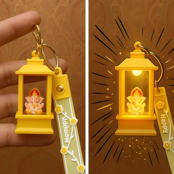 Multicolor_Ganpatiji_blue_Aura_led_lantern_with_golden_🌟_sparkle_glitter_fall__on_ganpatiji