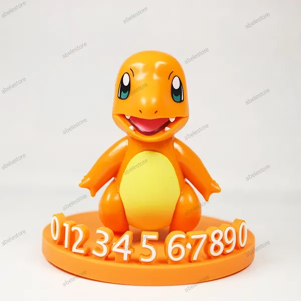 Poke--moon_charlizard_car_parking_number_plate_with_4_set_of_numbers_bobbleheads