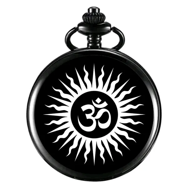 Black_Gandhi_Pocket_Watch_devotional_Krishna_OMG_peacock_feather_Aum_Jesus_cross_Ganpati_Hanuman_Jain_navkar_mantra_Shiva_Chatrapati_shivaji_maharaj