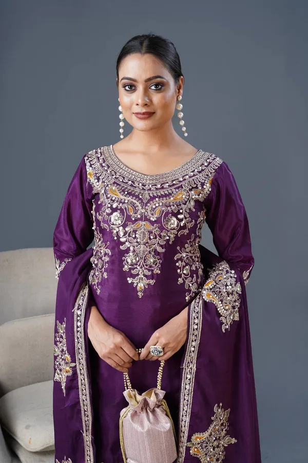 Wine_Pure_Chinnon_Silk_Embroidery_Coding_Dori-Sequence_Palazzo_Salwar_Suit_With_Duaptta