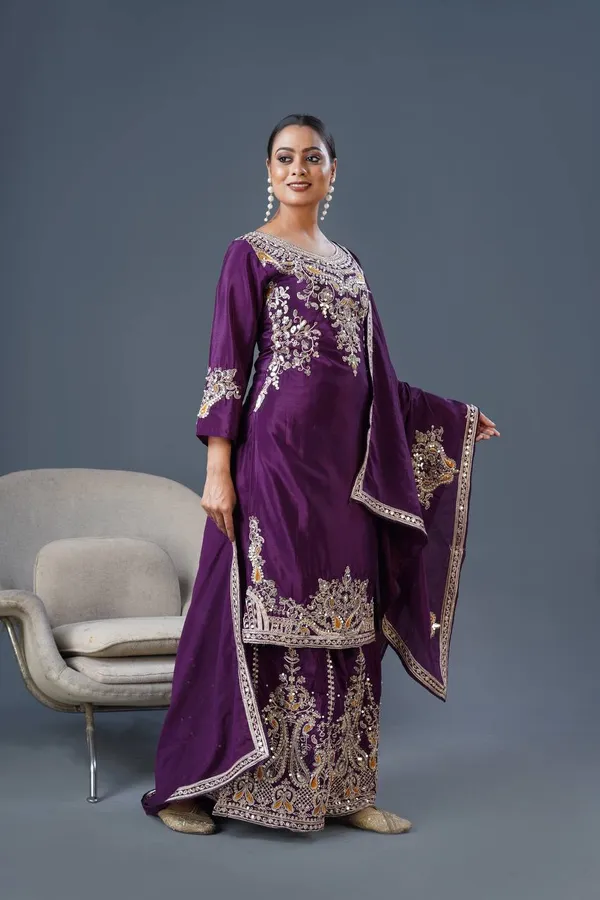Wine_Pure_Chinnon_Silk_Embroidery_Coding_Dori-Sequence_Palazzo_Salwar_Suit_With_Duaptta