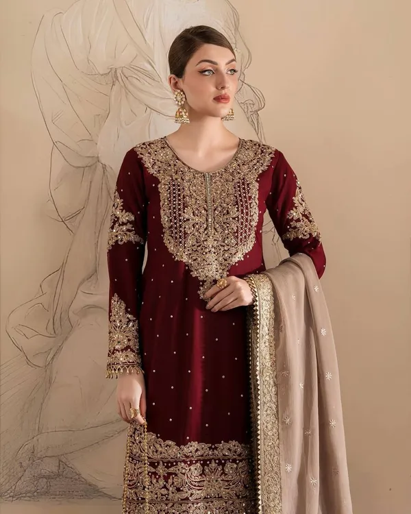 Beautiful_Georgette_Coding_&_Sequence_Work_With_Pearls_Embroidery_Sharara_Salwar_Suit_With_Dupatta