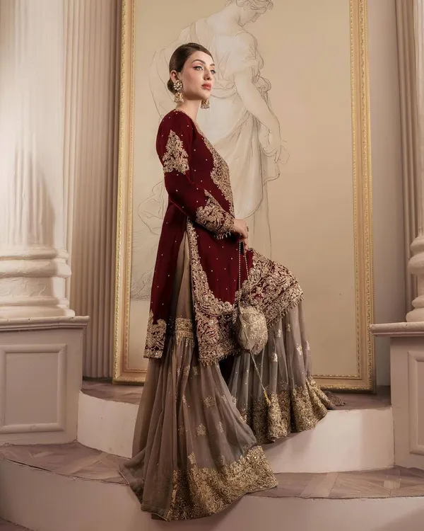 Beautiful_Georgette_Coding_&_Sequence_Work_With_Pearls_Embroidery_Sharara_Salwar_Suit_With_Dupatta