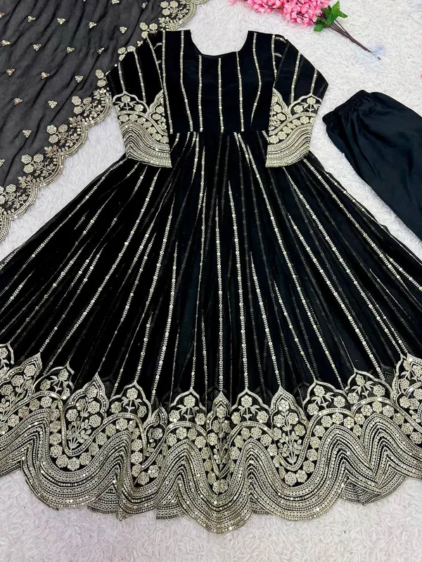 BLACK_NAIRA_CUT_GEORGETTE_SEQUENCE_EMBROIDERED_ANARKALI_SALWAR_SUIT_WITH_DUPATTA