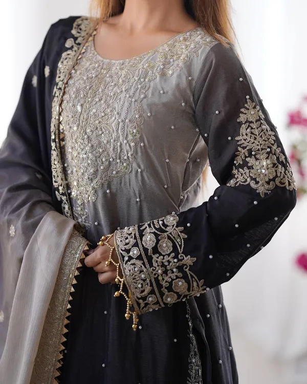 BLACK_SHADED_CHINNON_SILK_CODING_SEQUENCE_EMBROIDERED_SHARARA_SALWAR_SUIT_WITH_DUPATTA