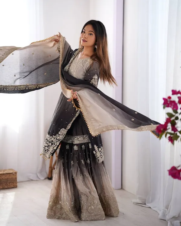 BLACK_SHADED_CHINNON_SILK_CODING_SEQUENCE_EMBROIDERED_SHARARA_SALWAR_SUIT_WITH_DUPATTA