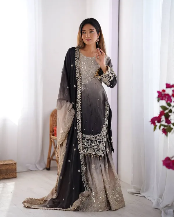 BLACK_SHADED_CHINNON_SILK_CODING_SEQUENCE_EMBROIDERED_SHARARA_SALWAR_SUIT_WITH_DUPATTA