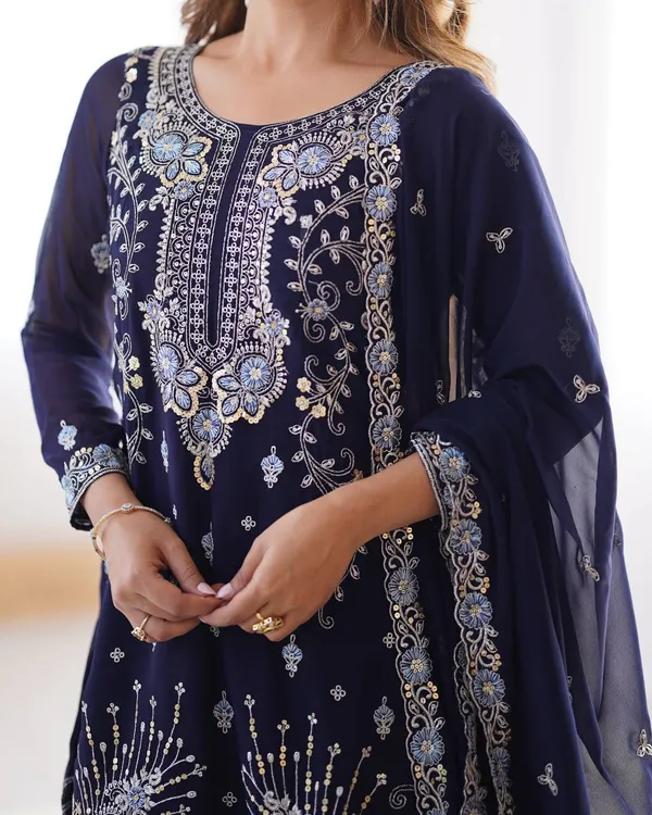 BLUE_FAUX_GEORGETTE_SEQUENCE_EMBROIDERED_SHARARA_SALWAR_SUIT_WITH_DUPATTA