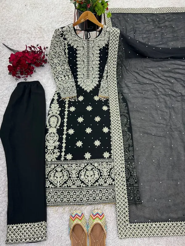 Black_Faux_Georgette_Heavy_Embroidery_Sequence_&_Moti_Work_Salwar_Suit_With_Dupatta