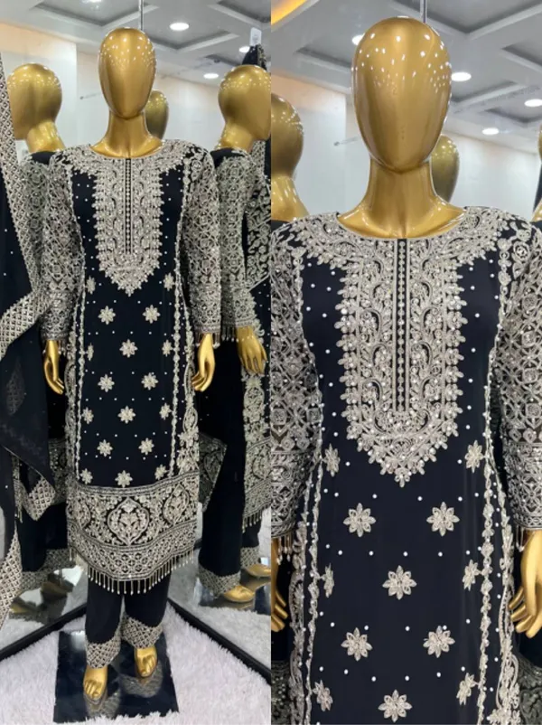 Black_Faux_Georgette_Heavy_Embroidery_Sequence_&_Moti_Work_Salwar_Suit_With_Dupatta
