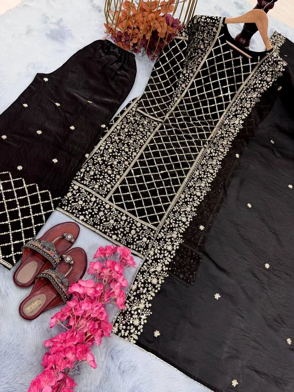 Black_Pure_Fendy_Silk_With_Heavy_Embroidery_5_mm_Sequence_Work_Salwar_Suit_With_Dupatta