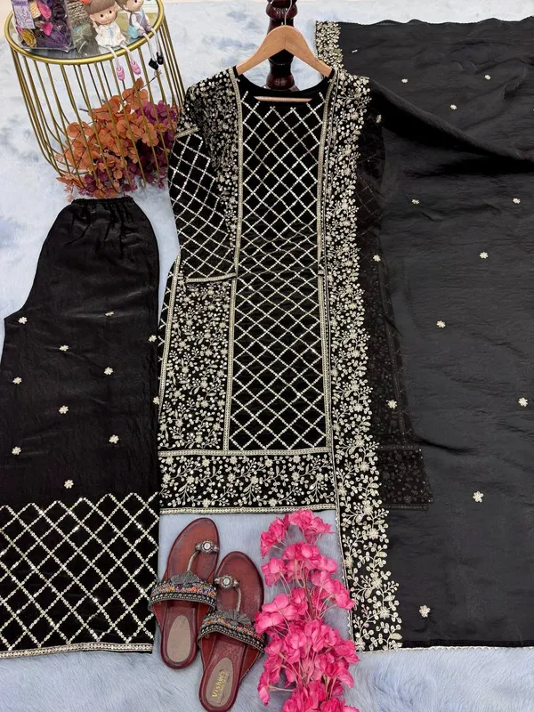 Black_Pure_Fendy_Silk_With_Heavy_Embroidery_5_mm_Sequence_Work_Salwar_Suit_With_Dupatta