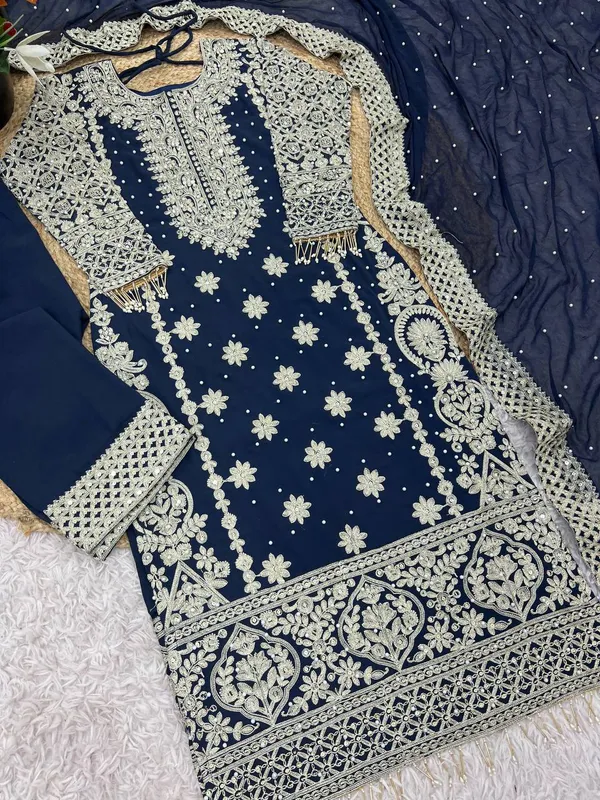 Blue_Faux_Georgette_Heavy_Embroidery_Sequence_&_Moti_Work_Salwar_Suit_With_Dupatta