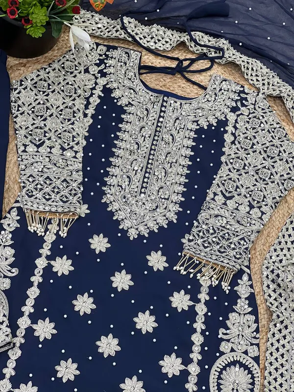 Blue_Faux_Georgette_Heavy_Embroidery_Sequence_&_Moti_Work_Salwar_Suit_With_Dupatta