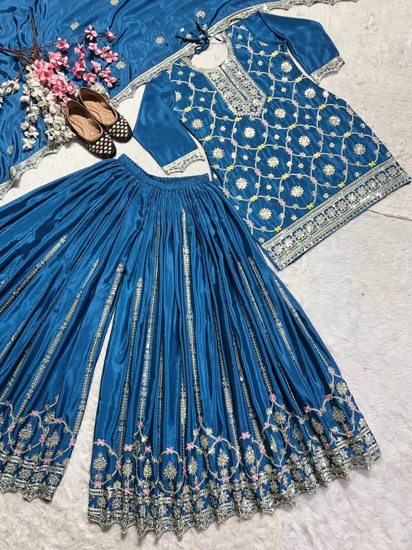 Blue_Pure_Chinnon_Silk_Coding_Sequence_Embroidered_Salwar_Suit_With_Dupatta