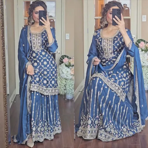 Blue_Pure_Chinnon_Silk_Coding_Sequence_Embroidered_Salwar_Suit_With_Dupatta