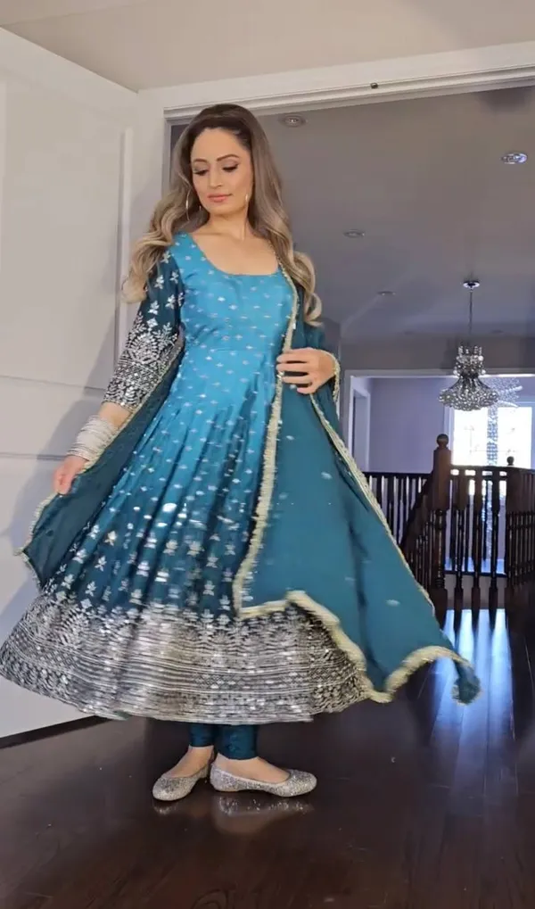 Blue_Shaded_Chinnon_Silk_With_Sequence_Embroidery_Work_Salwar_Suit_With_Dupatta
