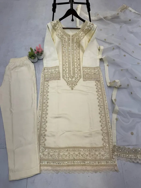 CREAM_ROMAN_SILK_SEQUENCE_EMBROIDERY_COTTON_WORK_SALWAR_SUIT_WITH_DUPATTA
