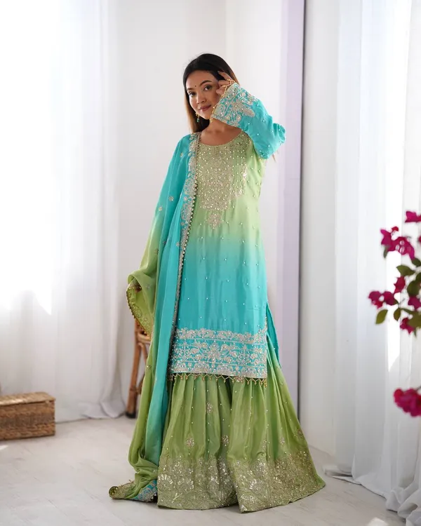 FEROZI_SHADED_CHINNON_SILK_CODING_SEQUENCE_EMBROIDERED_SHARARA_SALWAR_SUIT_WITH_DUPATTA