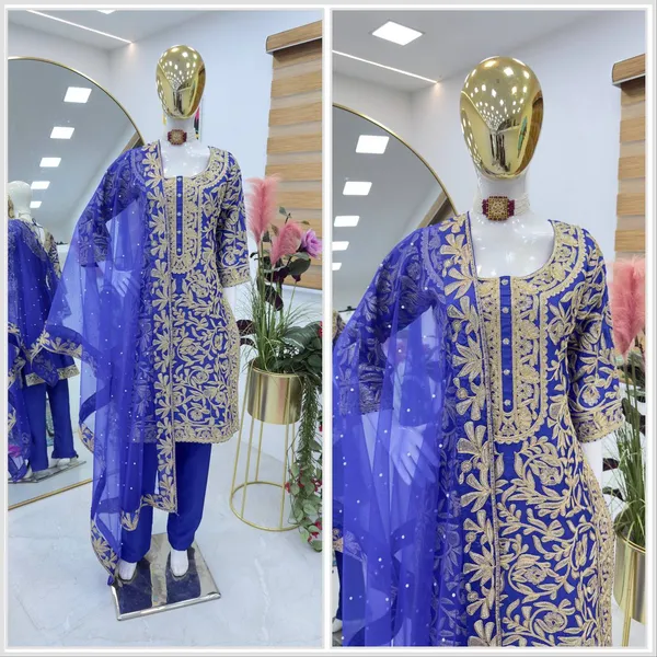 Blue_Chinnon_Silk_Coding_Sequence_Heavy_Embroidered_Salwar_Suit_With_Dupatta