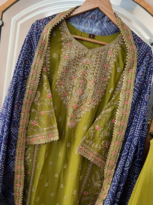 Green_Chinnon_Silk_Coding_Sequence_Embroidered_Palazzo_Salwar_Suit_With_Dupatta