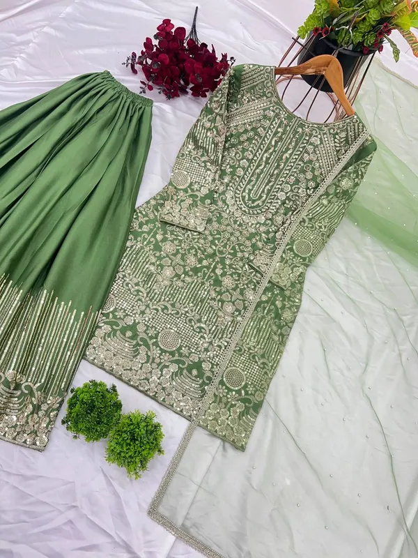 Green_Fully_Sequence_Embroidered_Sharara_Salwar_Suit_With_Dupatta