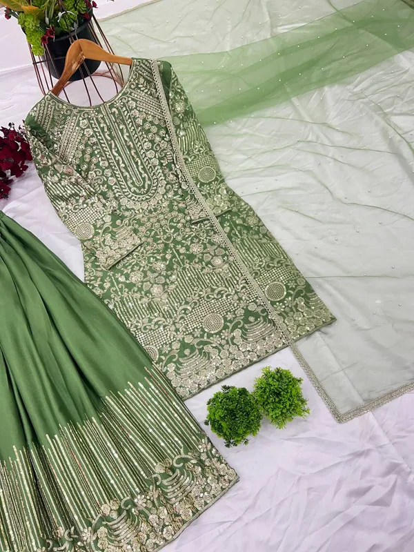 Green_Fully_Sequence_Embroidered_Sharara_Salwar_Suit_With_Dupatta