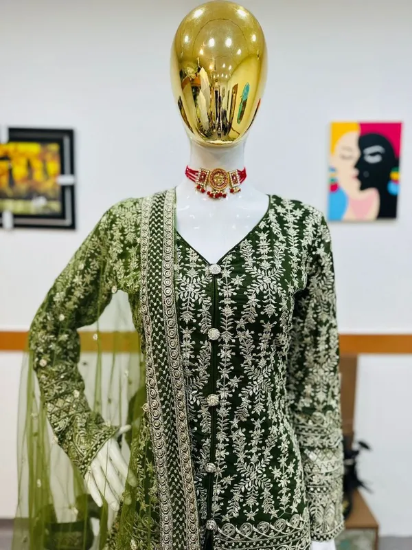 GREEN_GEORGETTE_SEQUENCE_EMBROIDERED_SHARARA_SALWAR_SUIT_WITH_DUPATTA