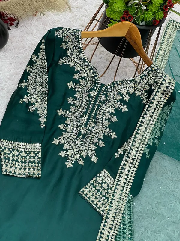 Green_Pure_Chinnon_Silk_Fully_Sequence_Embroidered_Gharara_Salwar_Suit_With_Dupatta