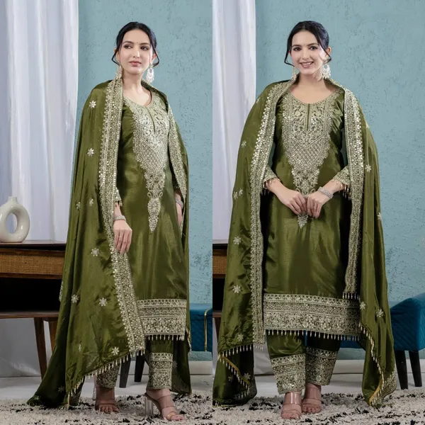 Green_Pure_Chinnon_Silk_Coding_Sequence_Embroidered_Salwar_Suit_With_Dupatta