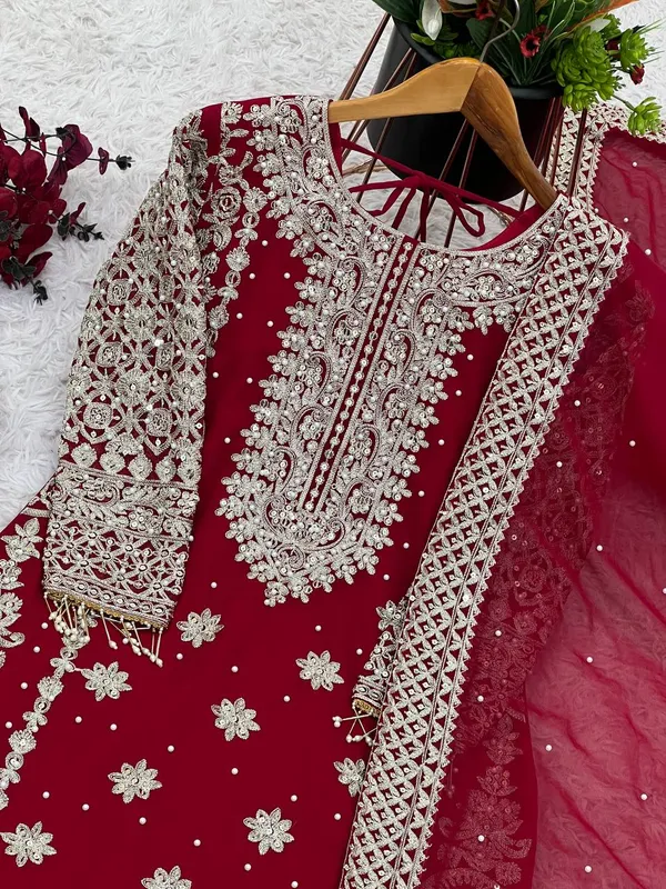 Hot_Pink_Faux_Georgette_Heavy_Embroidery_Sequence_&_Moti_Work_Salwar_Suit_With_Dupatta