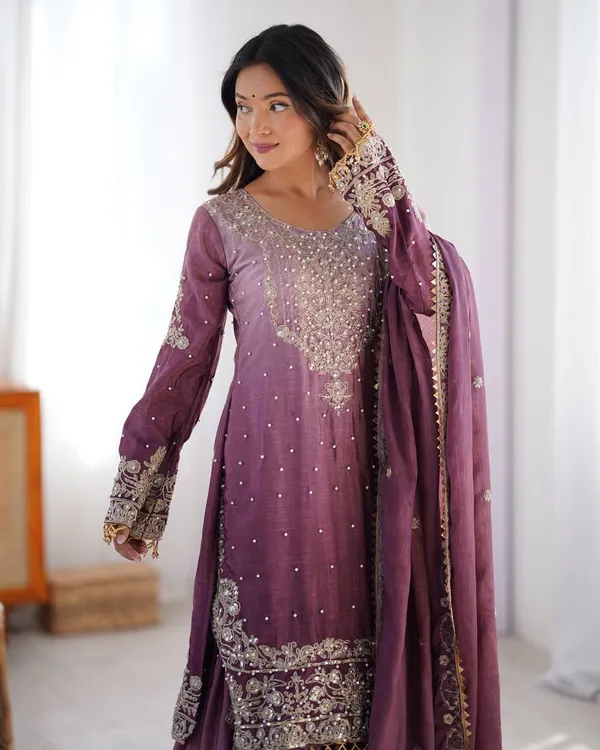 LILAC_SHADED_CHINNON_SILK_CODING_SEQUENCE_EMBROIDERED_SHARARA_SALWAR_SUIT_WITH_DUPATTA