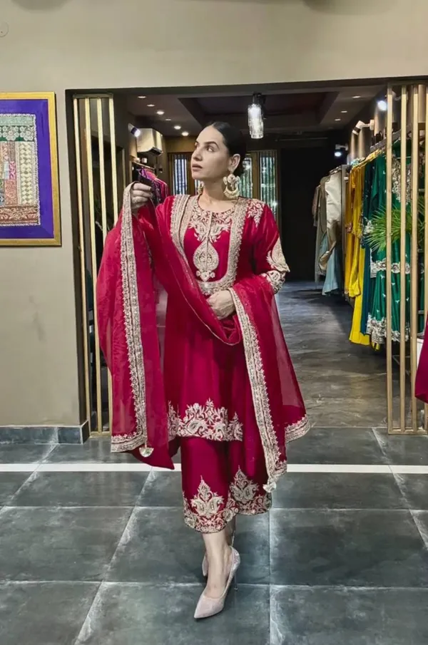 Maroon_Pure_Chinnon_Silk_Heavy_Embroidered_Salwar_Suit_With_Dupatta