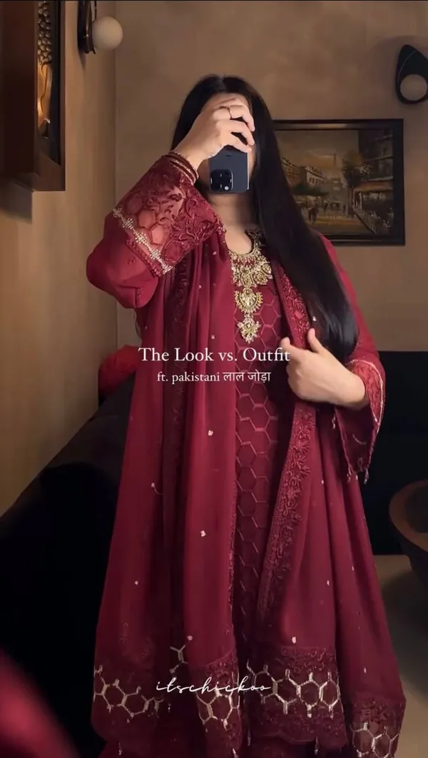 Maroon_Georgette_Embroidered_With_Moti_Diamond_Work_Salwar_Suit_With_Dupatta