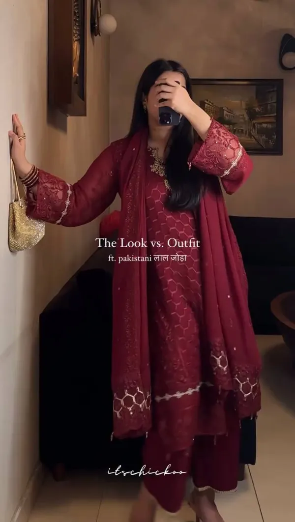 Maroon_Georgette_Embroidered_With_Moti_Diamond_Work_Salwar_Suit_With_Dupatta