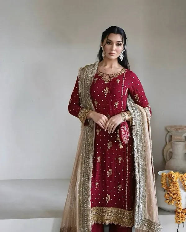 Maroon_Heavy_Faux_Georgette_Sequence_Embroidered_Salwar_Suit_With_Dupatta