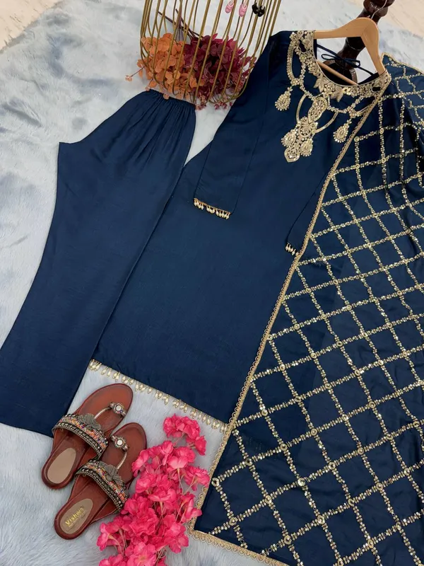NAVY_BLUE_PURE_SLUB_SILK_SEQUENCE_EMBROIDERED_SALWAR_SUIT_WITH_DUPATTA