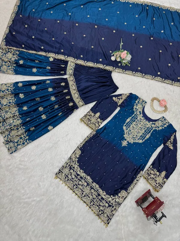 NAVY_BLUE_SHADED_CHINNON_SILK_CODING_SEQUENCE_EMBROIDERED_SHARARA_SALWAR_SUIT_WITH_DUPATTA