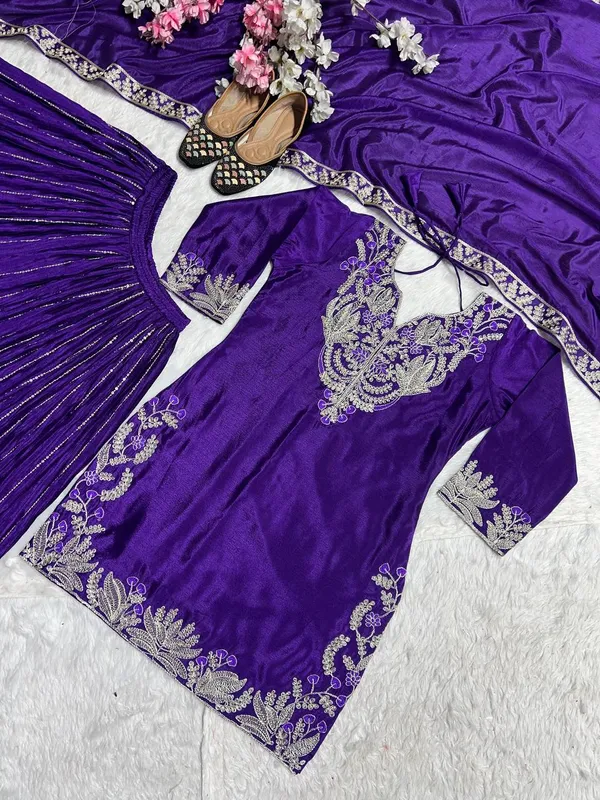 Purple_Pure_Chinnon_Silk_Embroidered_Sharara_Salwar_Suit_With_Dupatta