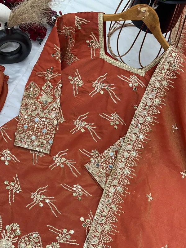 ORANGE_PURE_SHIMMER_SILK_SEQUENCE_EMBROIDERED_GHARARA_SALWAR_SUIT_WITH_DUPATTA