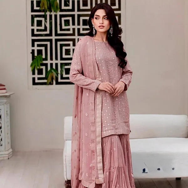 PINK_DESIGNER_GEORGETTE_EMBROIDERED_GHARARA_SALWAR_SUIT_WITH_DUPATTA