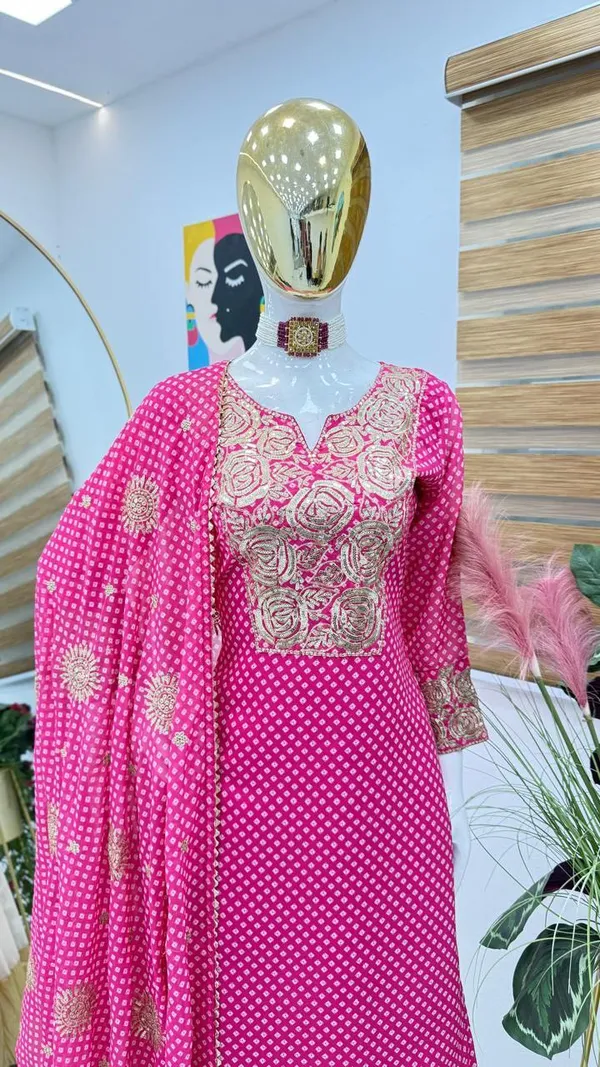 PINK_&_CREAM_FAUX_GEORGETTE_EMBROIDERY_CODDING_SEQUENCE_WITH_PRINT_SALWAR_SUIT_WITH_DUPATTA