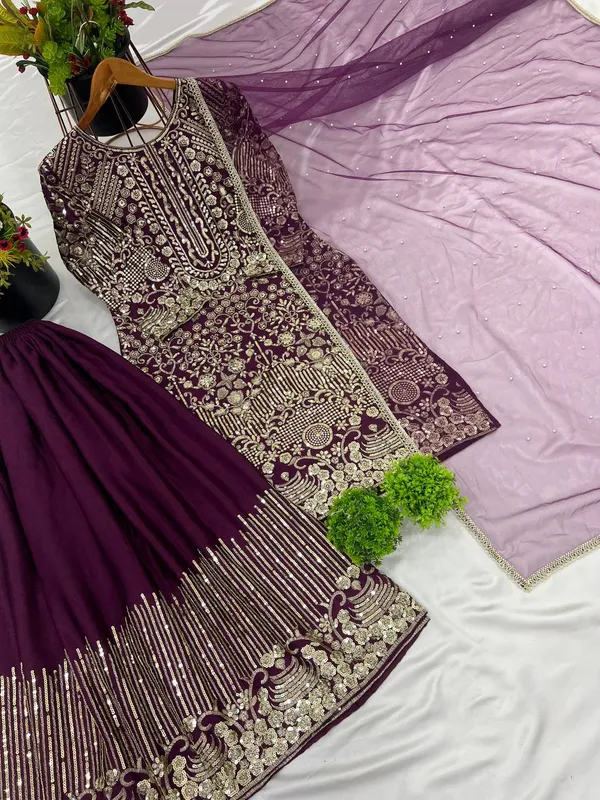 PURPLE_CHINNON_SILK_FULLY_SEQUENCE_EMBROIDERED_SHARARA_SALWAR_SUIT_WITH_DUPATTA