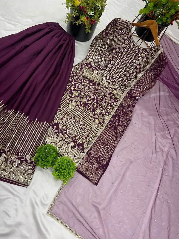 PURPLE_CHINNON_SILK_FULLY_SEQUENCE_EMBROIDERED_SHARARA_SALWAR_SUIT_WITH_DUPATTA