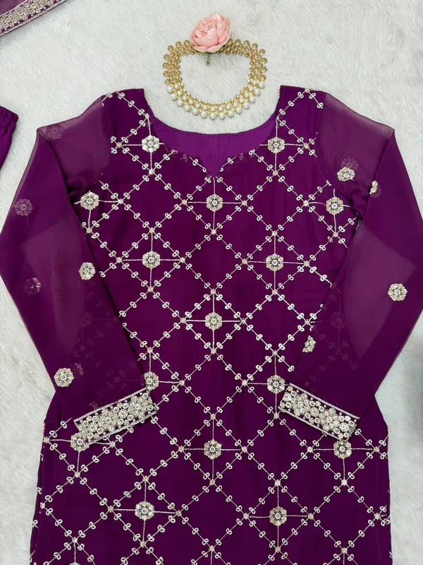 PURPLE_FAUX_GEORGETTE_EMBROIDERED_GHARARA_SALWAR_SUIT_WITH_DUPATTA