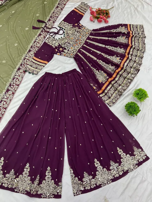 PURPLE_GEORGETTE_SEQUENCE_EMBROIDERED_SHARARA_SALWAR_SUIT_WITH_DUPATTA