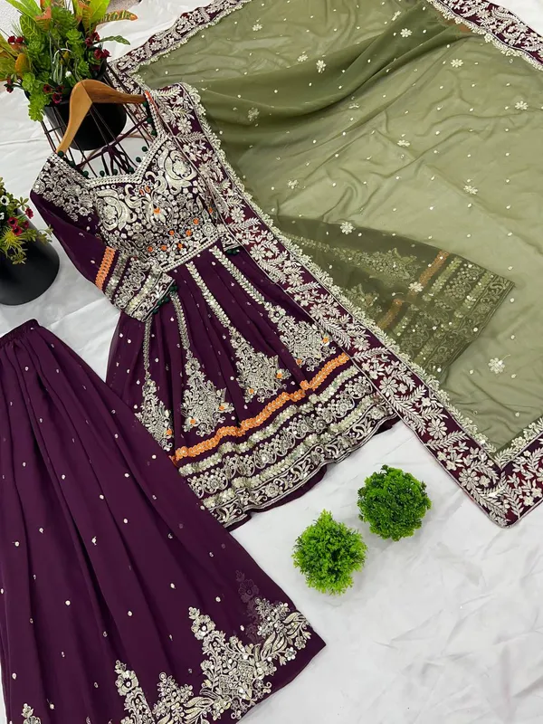 PURPLE_GEORGETTE_SEQUENCE_EMBROIDERED_SHARARA_SALWAR_SUIT_WITH_DUPATTA